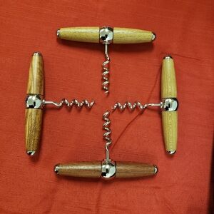 Wooden Handle Corkscrew Set
